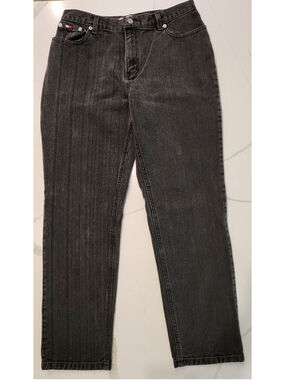Vintage Tommy Hilfiger Jeans Womens 10 High Rise Straight Acid Wash Black 90s